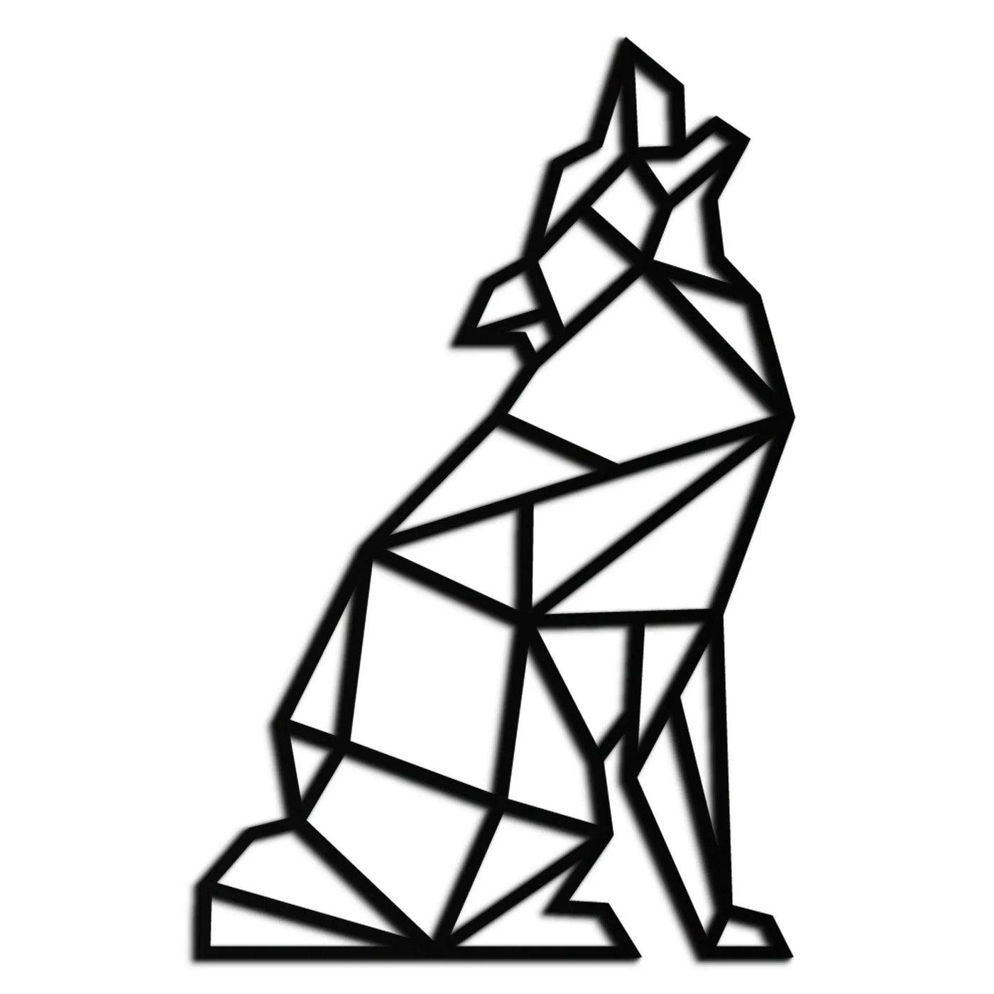 Geometric Wolf Metal Wall Art - Modern Animal Decor- KAF262 by Enova Art