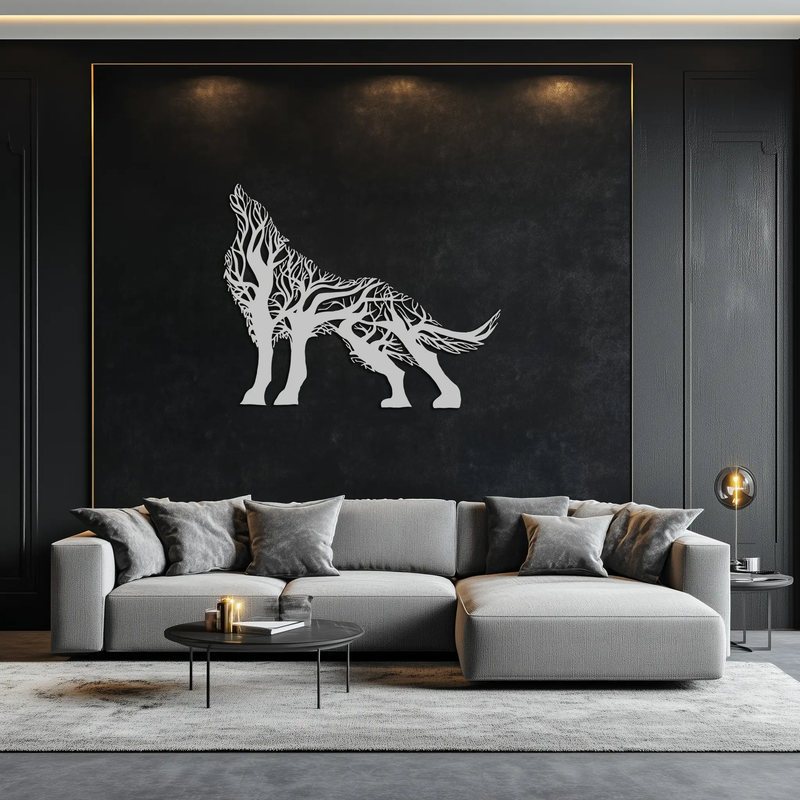 Tree Wolf Metal Wall Art - Nature-Inspired Wildlife Decor- KAF263 by Enova Art
