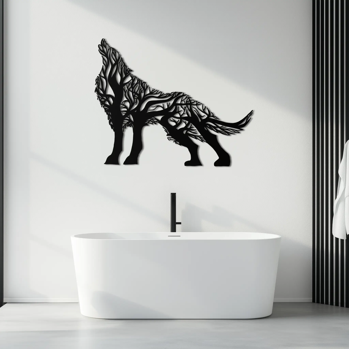 Tree Wolf Metal Wall Art - Nature-Inspired Wildlife Decor- KAF263 by Enova Art