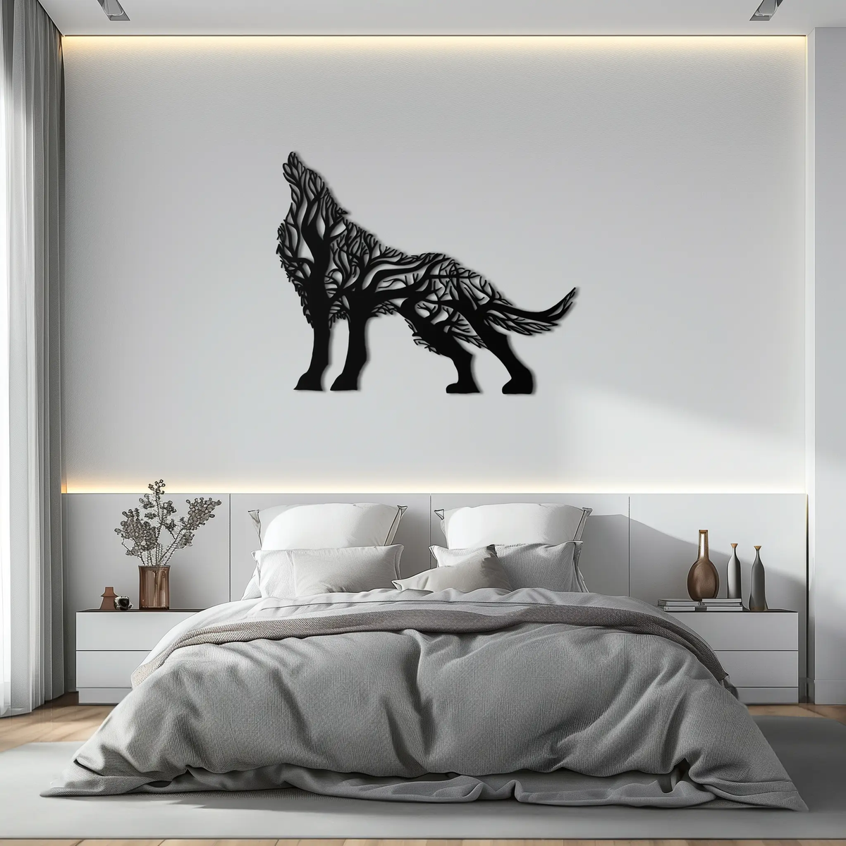 Tree Wolf Metal Wall Art - Nature-Inspired Wildlife Decor- KAF263 by Enova Art