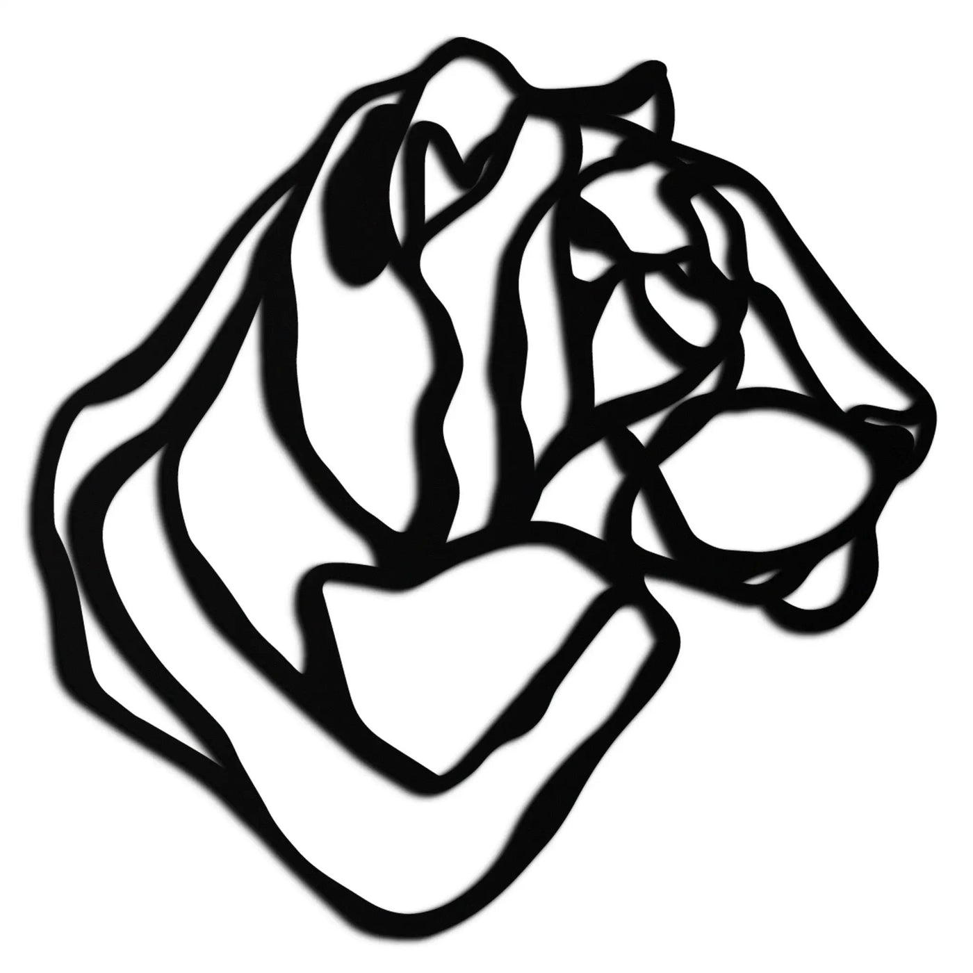 Line Lion Metal Wall Art - Modern Abstract Animal Decor- KAF264 by Enova Art