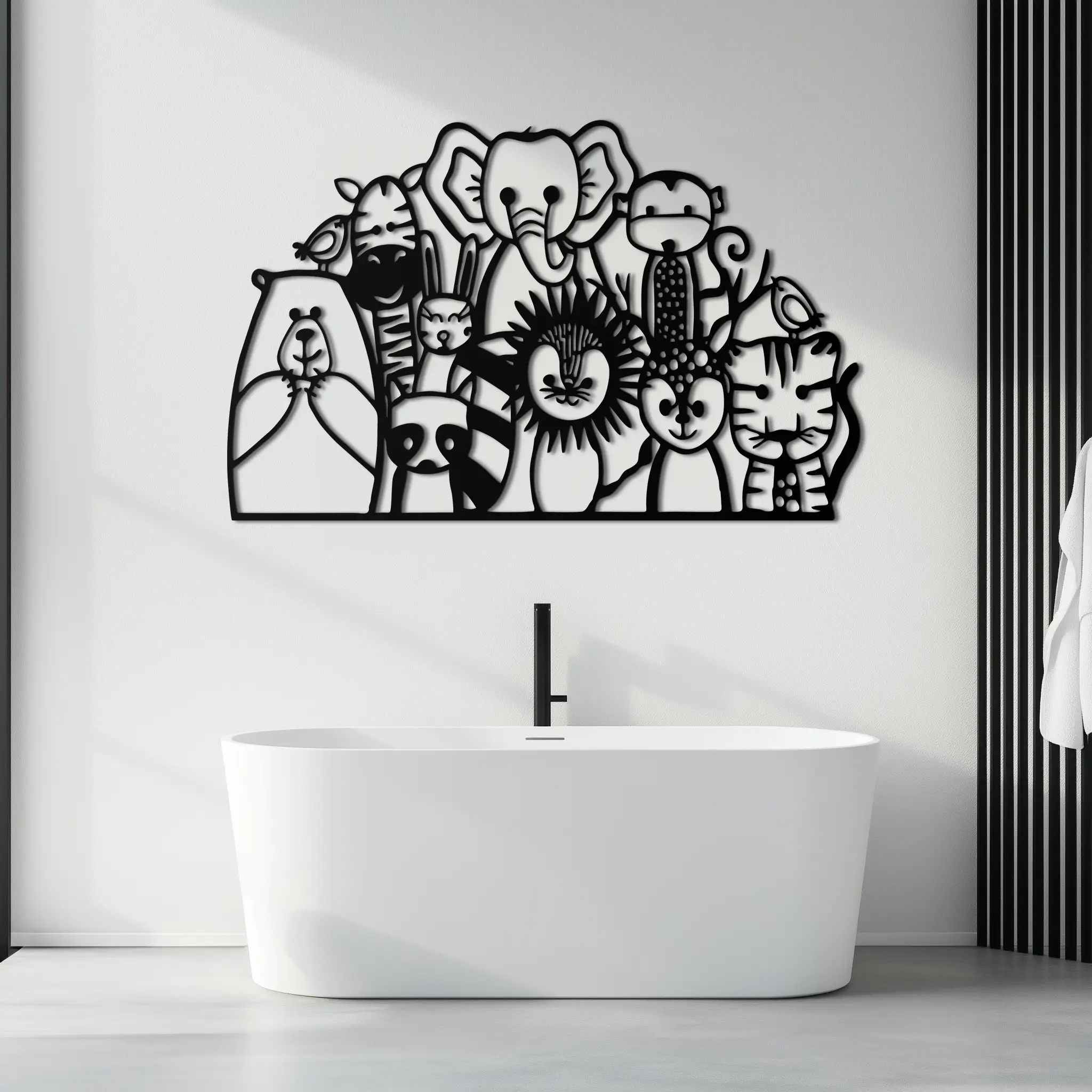 Cute Animal Metal Wall Art – Jungle & Safari Theme - KAF269 by Enova Art