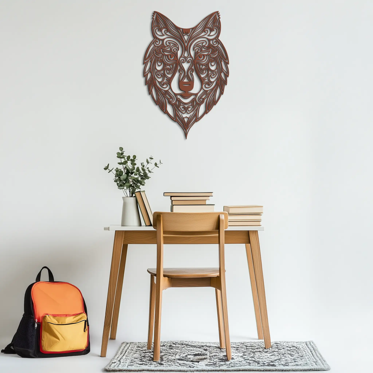 Mandala Wolf Metal Wall Art - Boho Animal Wall Decor - KAF272 by Enova Art