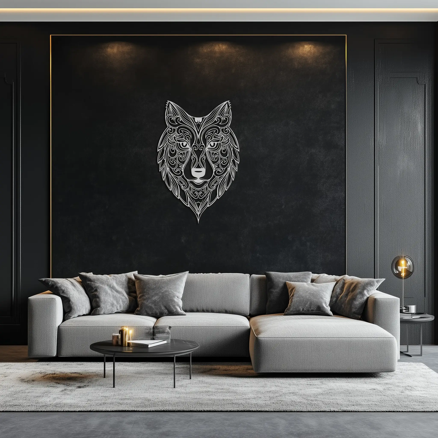 Mandala Wolf Metal Wall Art - Boho Animal Wall Decor - KAF272 by Enova Art