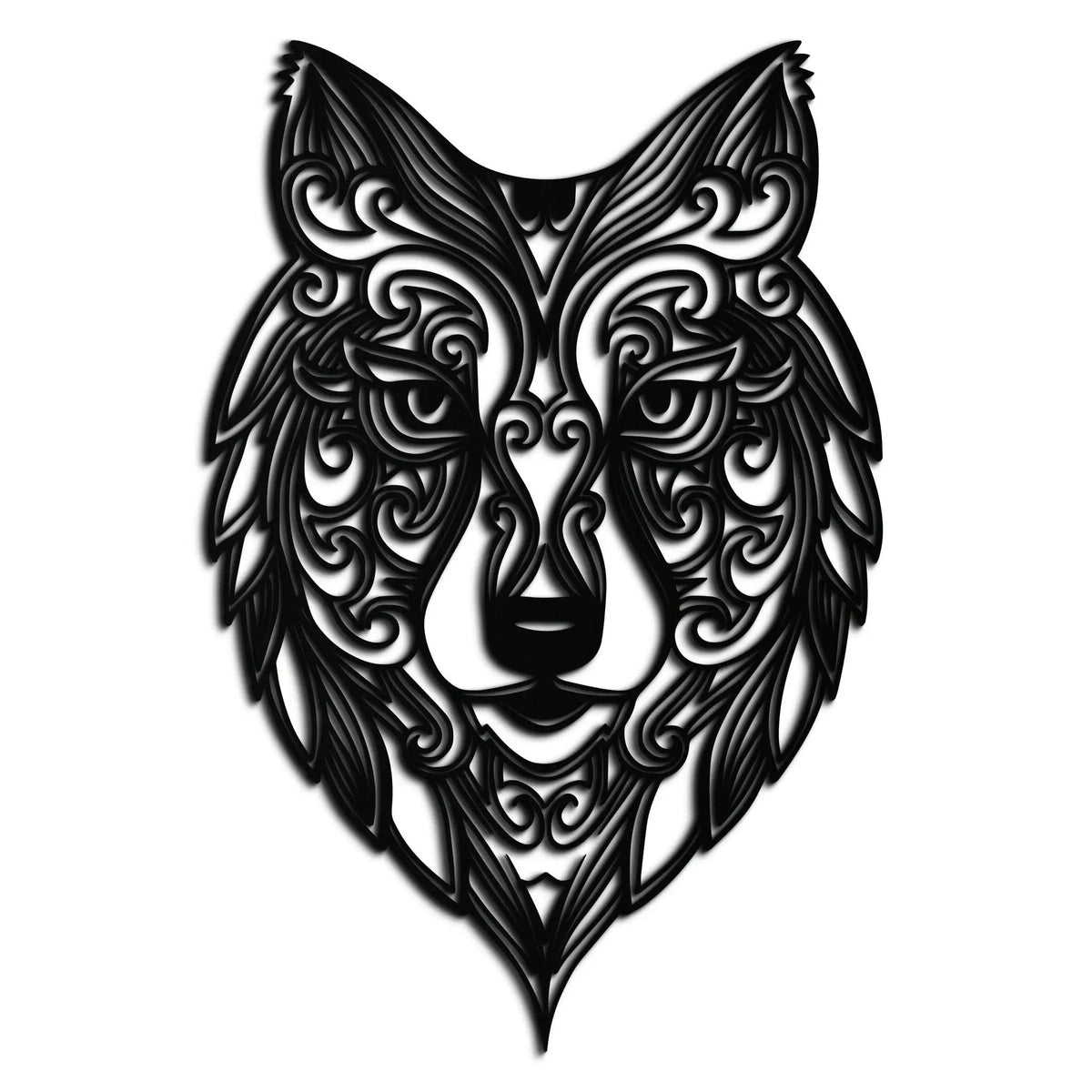Mandala Wolf Metal Wall Art - Boho Animal Wall Decor - KAF272 by Enova Art