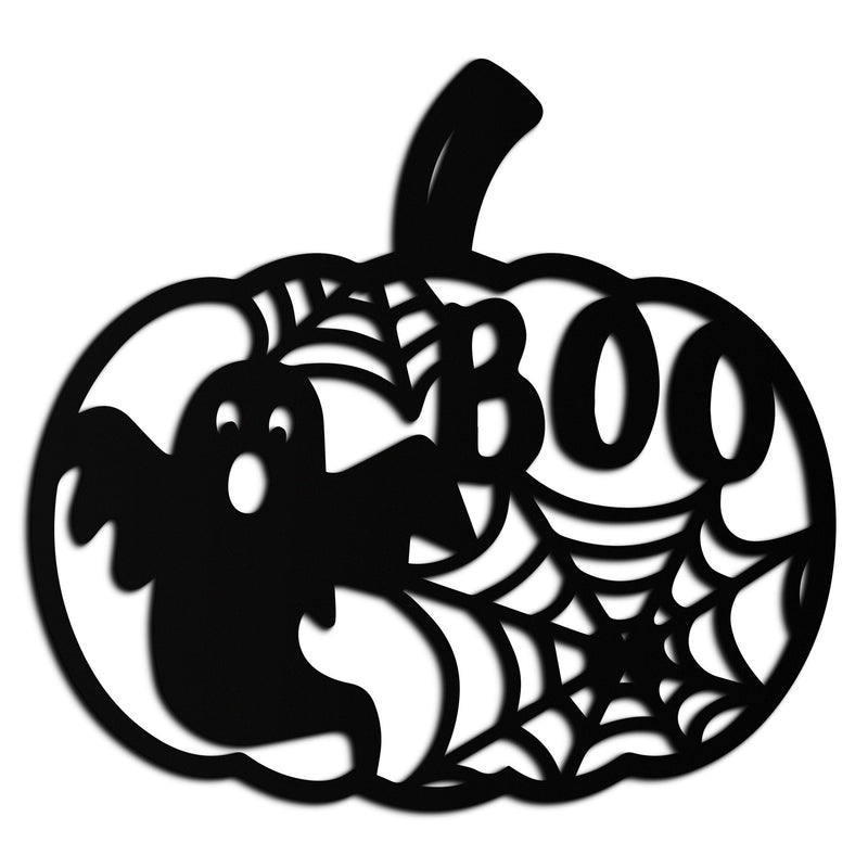 Halloween Boo Pumpkin Metal Wall Art - Spooky Halloween Decor- KAF276 by Enova Art