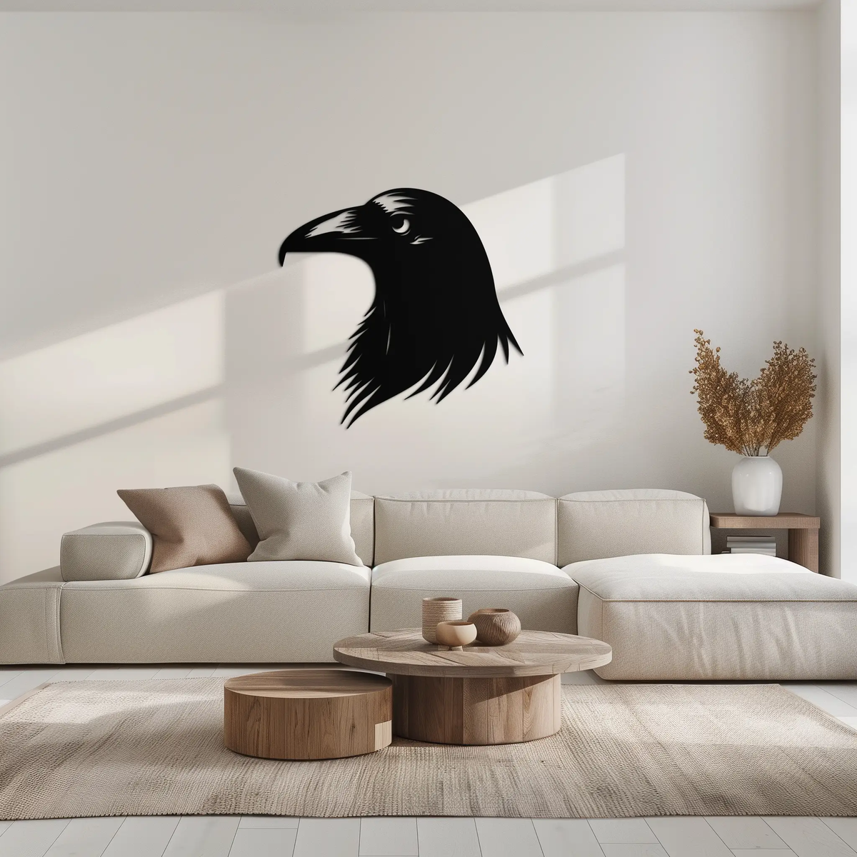 Raven Metal Wall Art - Mysterious Crow Silhouette Decor- KAF277 by Enova Art