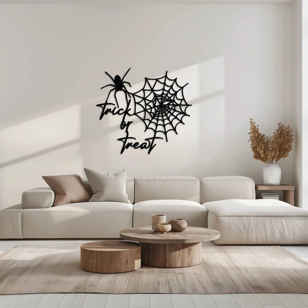 "Trick or Treat" Halloween Metal Wall Art – Spider Web Design- KAF278 by Enova Art