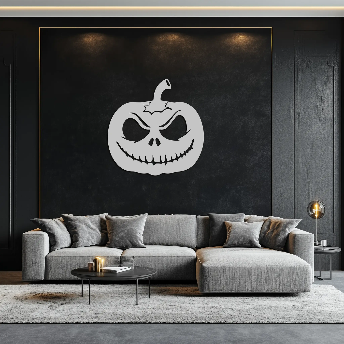 Pumpkin Metal Wall Art – Halloween Jack-O'-Lantern Decor- KAF282 by Enova Art