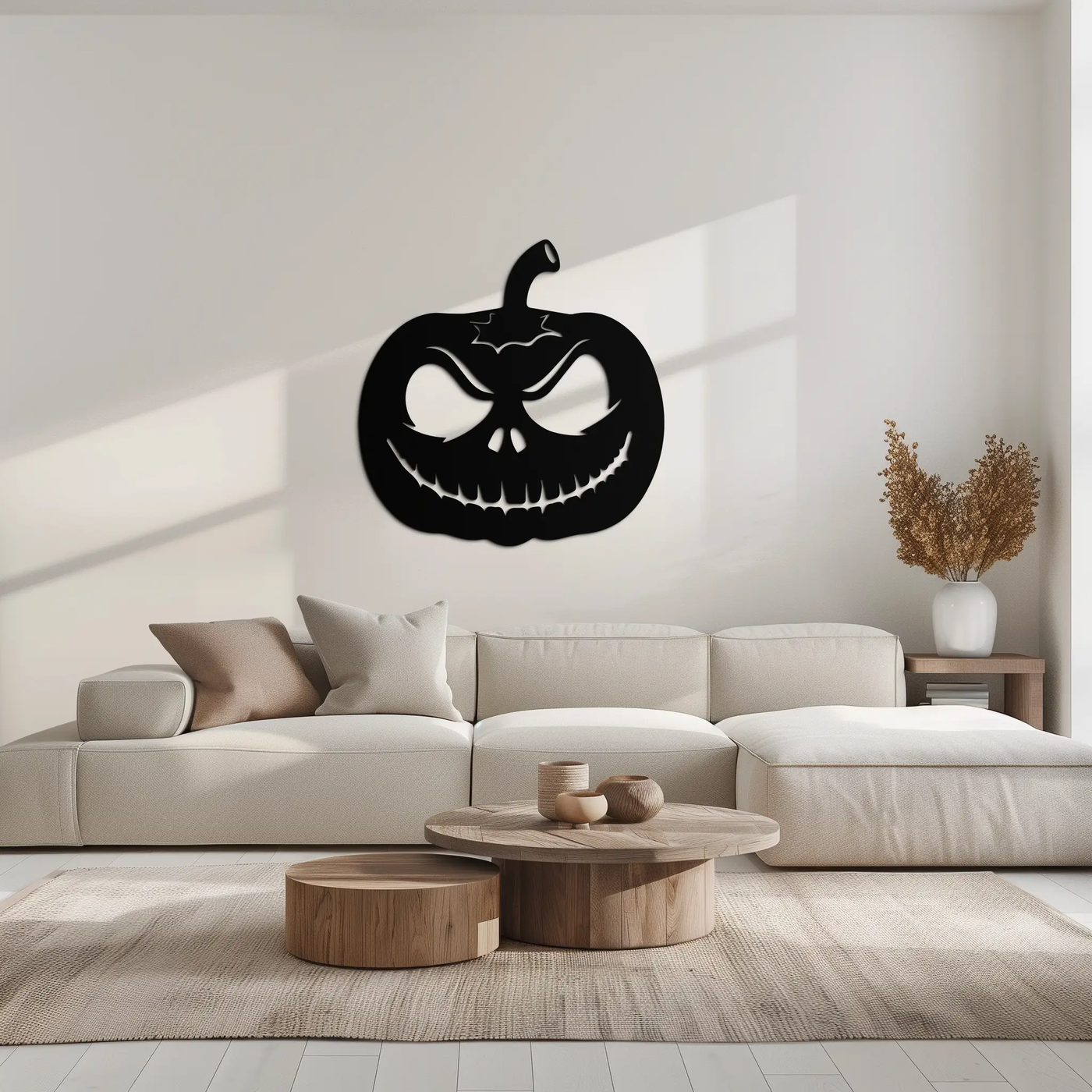 Pumpkin Metal Wall Art – Halloween Jack-O'-Lantern Decor- KAF282 by Enova Art