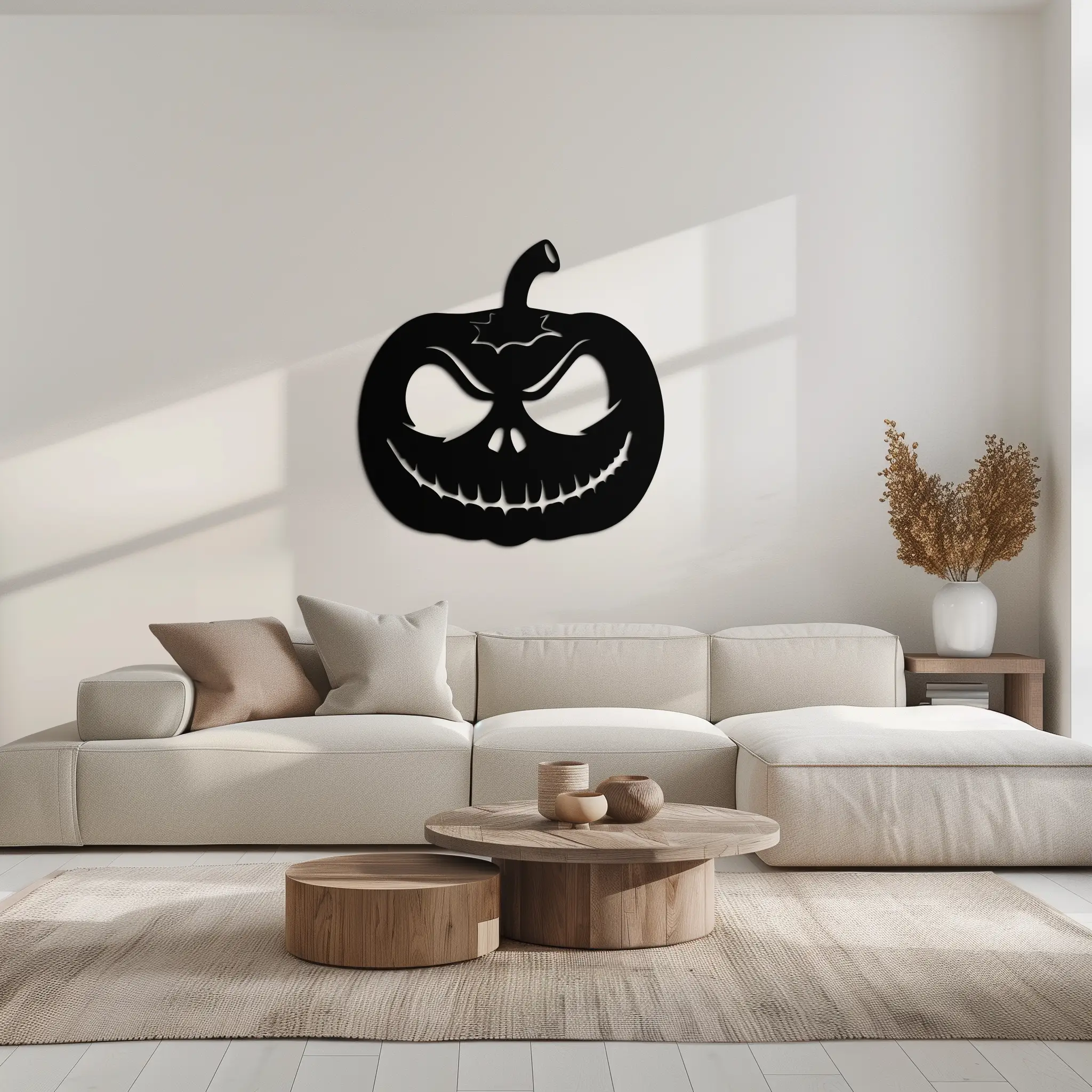 Pumpkin Metal Wall Art – Halloween Jack-O'-Lantern Decor- KAF282 by Enova Art