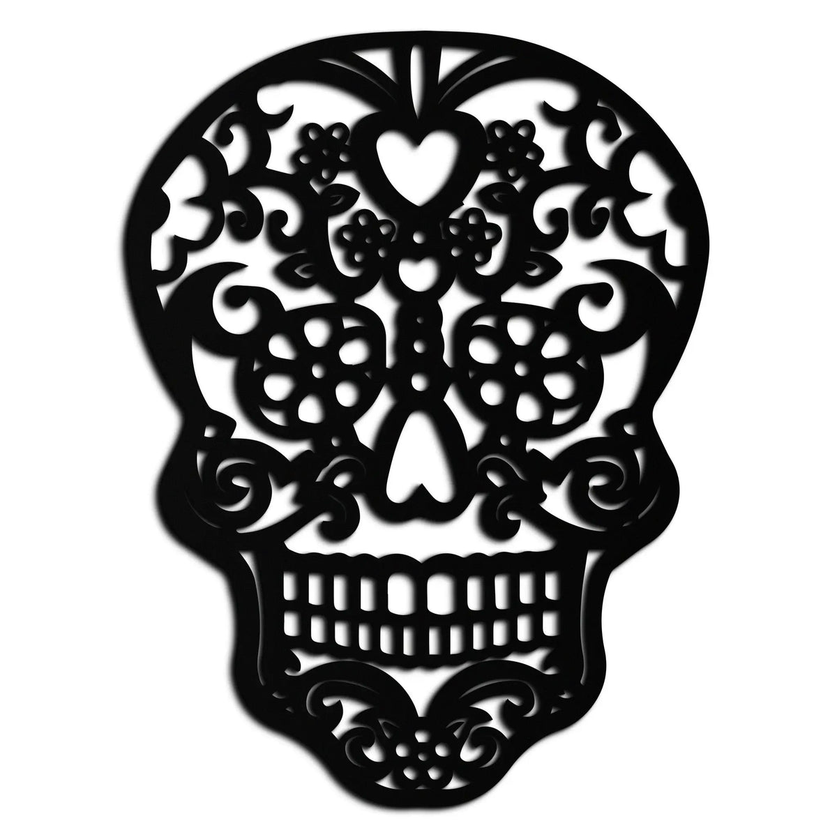 Halloween Skull Metal Wall Art - Intricate Floral Skull Decor- KAF283 by Enova Art