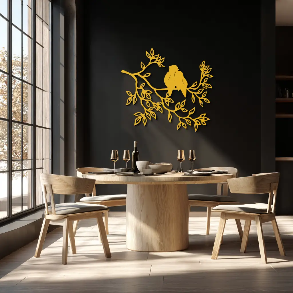 Love Birds Metal Wall Art - Romantic Silhouette Decor- KAF284 by Enova Art