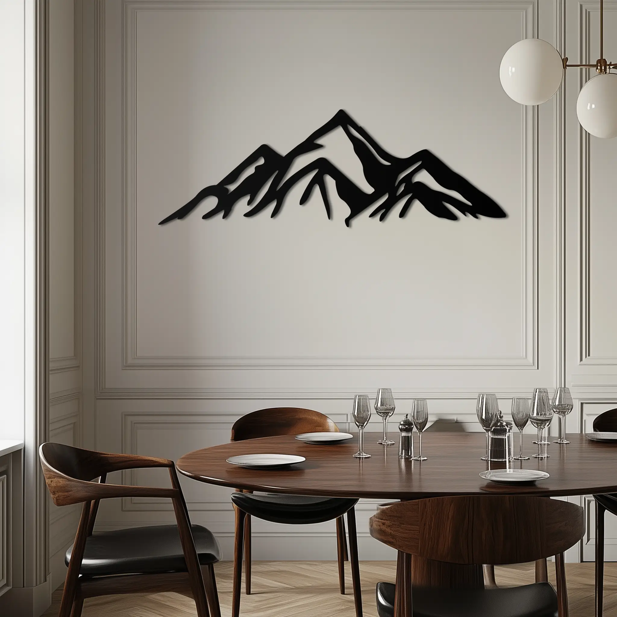Mountain Metal Wall Art - Majestic Peak Silhouette Decor- KAF286 by Enova Art