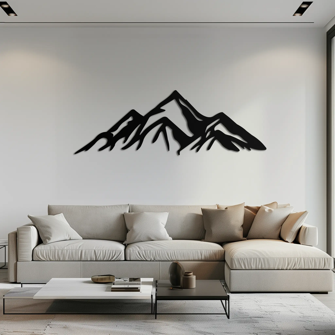 Mountain Metal Wall Art - Majestic Peak Silhouette Decor- KAF286 by Enova Art