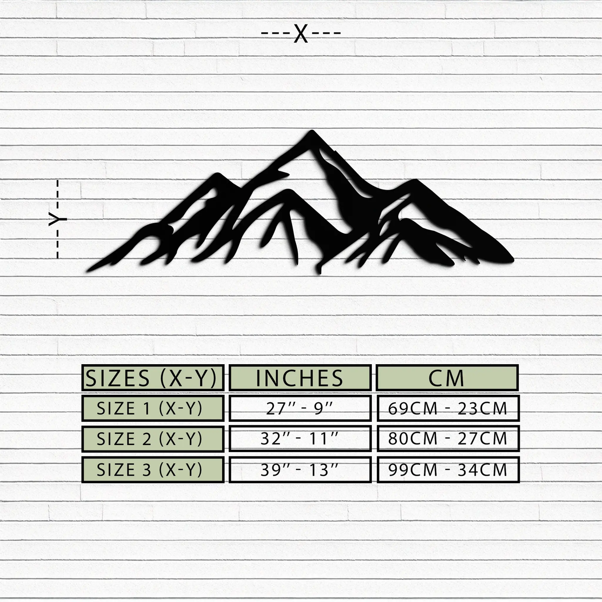 Mountain Metal Wall Art - Majestic Peak Silhouette Decor- KAF286 by Enova Art