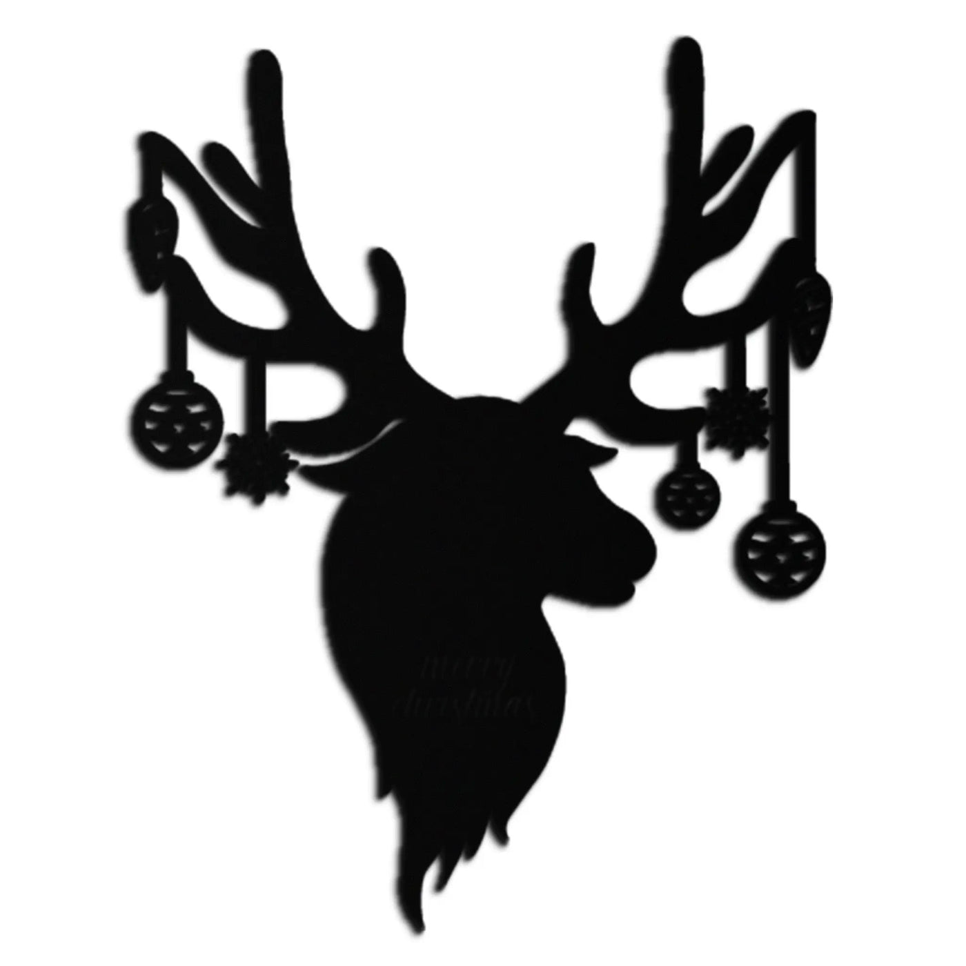 Reindeer Christmas Metal Wall Art - Festive Deer Decor with Ornaments- KAF295 by Enova Art
