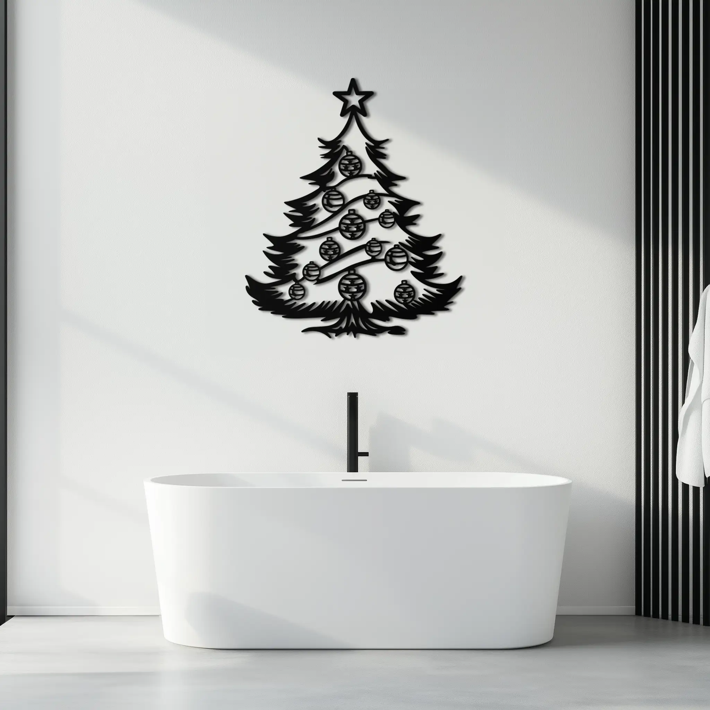 Christmas Tree Metal Wall Art - Festive Holiday Decoration- KAF296 by Enova Art