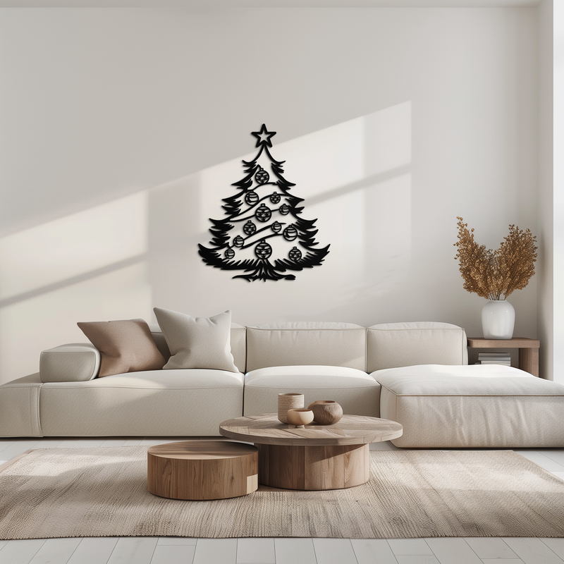 Christmas Tree Metal Wall Art - Festive Holiday Decoration- KAF296 by Enova Art