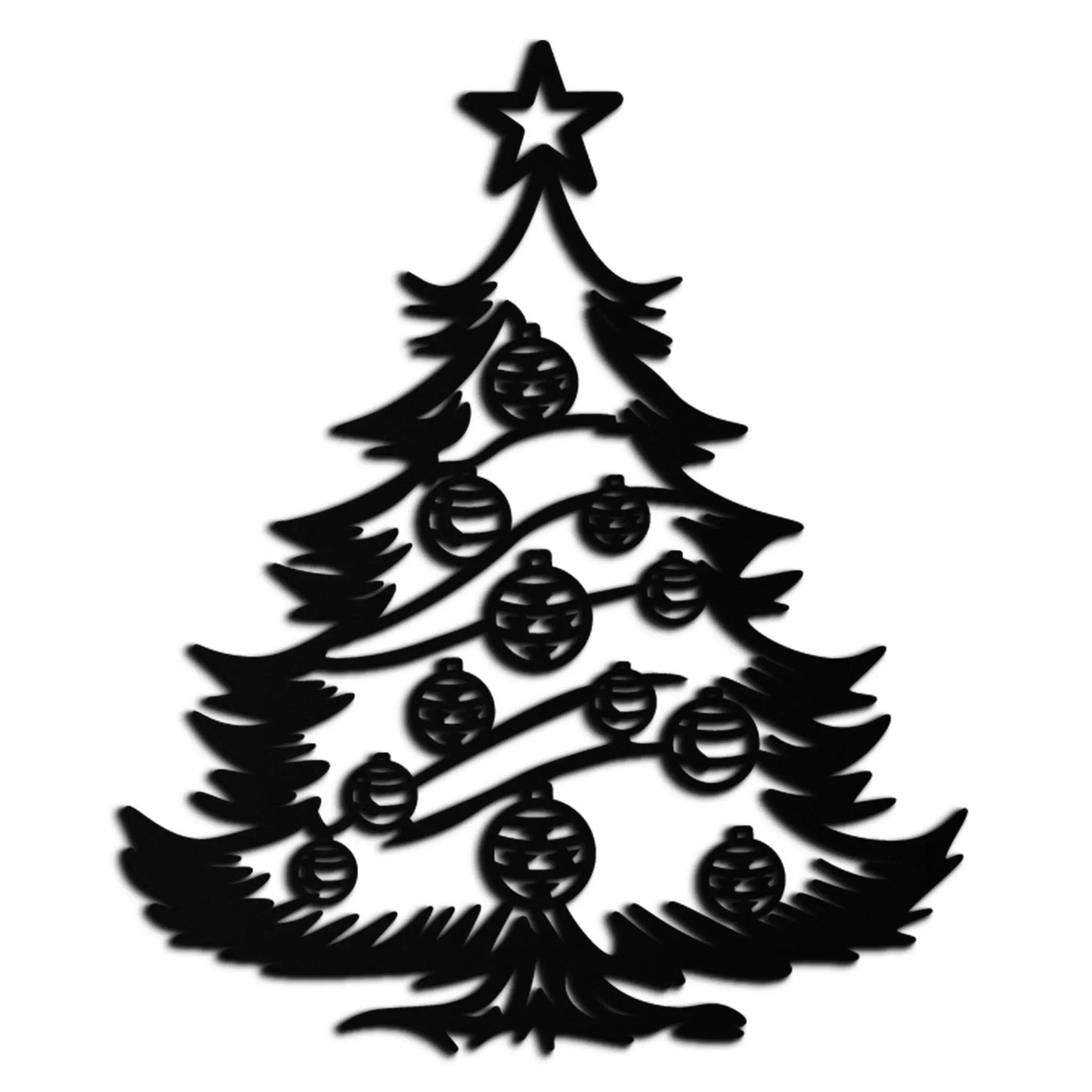 Christmas Tree Metal Wall Art - Festive Holiday Decoration- KAF296 by Enova Art