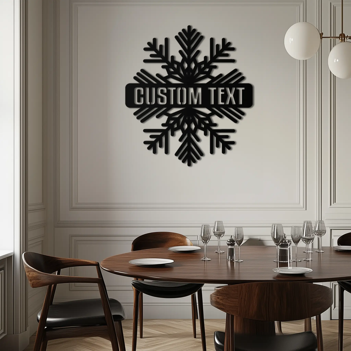 Custom Snowflake Metal Wall Art - Personalized Winter Decor- KAF297 by Enova Art