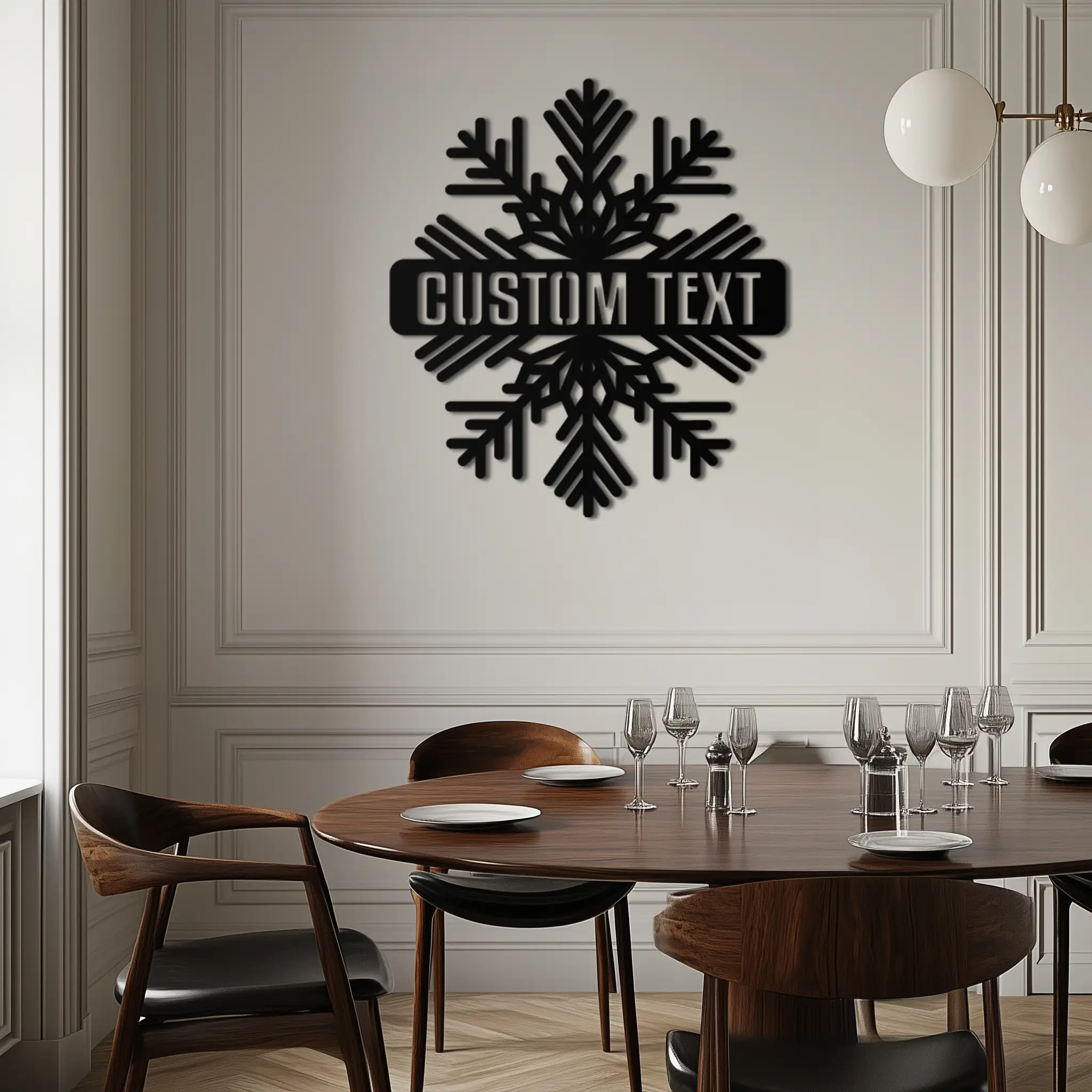 Custom Snowflake Metal Wall Art - Personalized Winter Decor- KAF297 by Enova Art