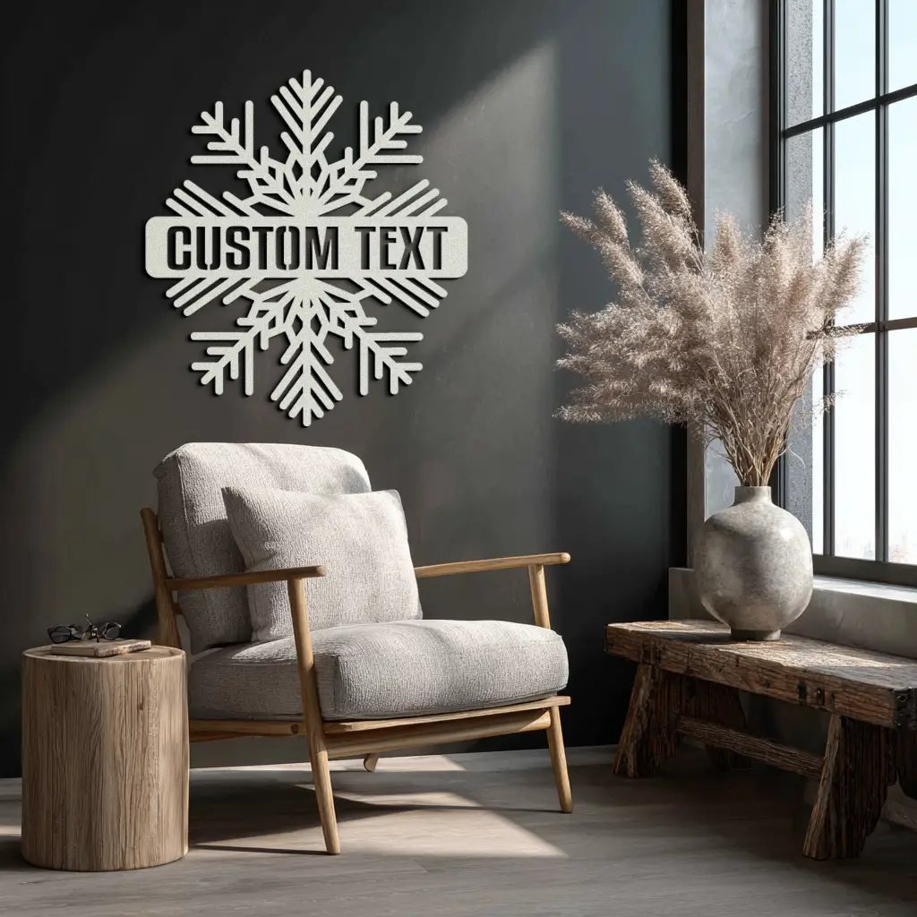 Custom Snowflake Metal Wall Art - Personalized Winter Decor- KAF297 by Enova Art