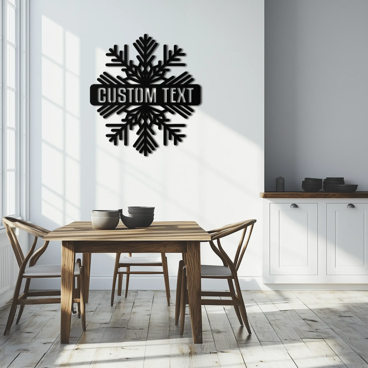 Custom Snowflake Metal Wall Art - Personalized Winter Decor- KAF297 by Enova Art