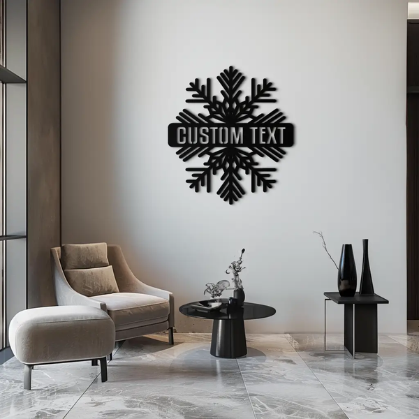 Custom Snowflake Metal Wall Art - Personalized Winter Decor- KAF297