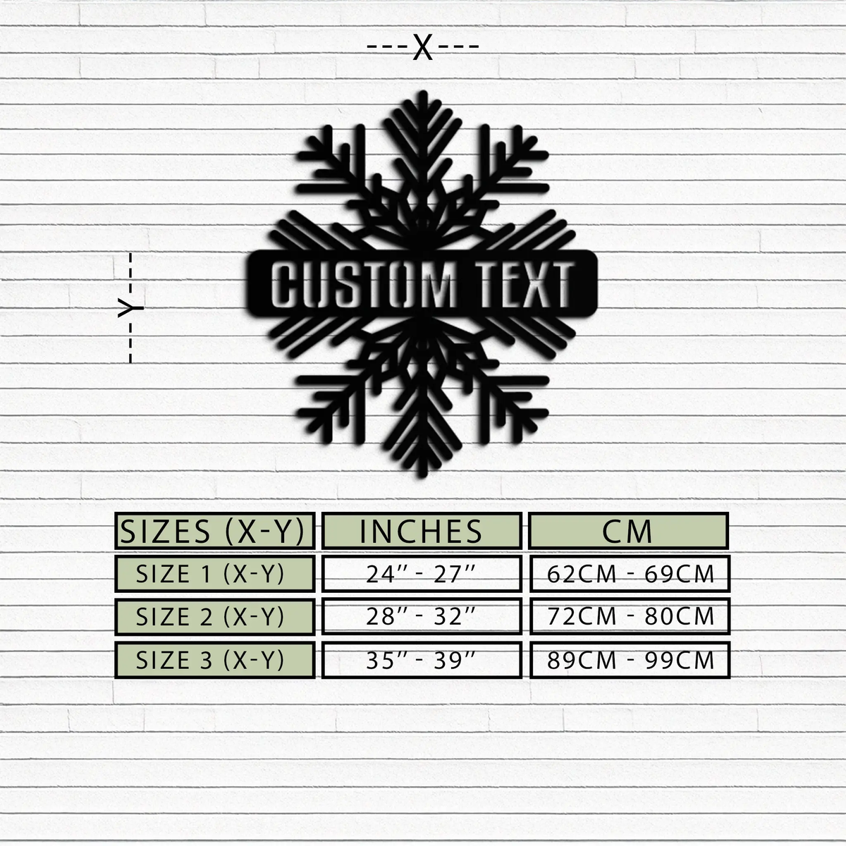 Custom Snowflake Metal Wall Art - Personalized Winter Decor- KAF297 by Enova Art