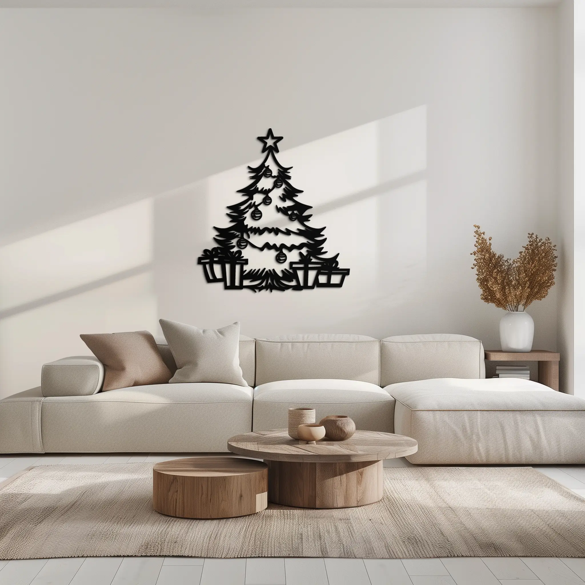 Christmas Tree Metal Wall Art - Festive Holiday Decor with Gifts- KAF298 by Enova Art