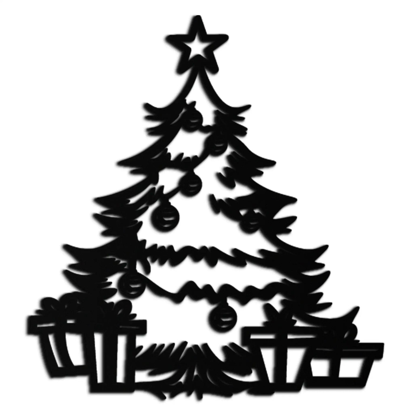 Christmas Tree Metal Wall Art - Festive Holiday Decor with Gifts- KAF298 by Enova Art