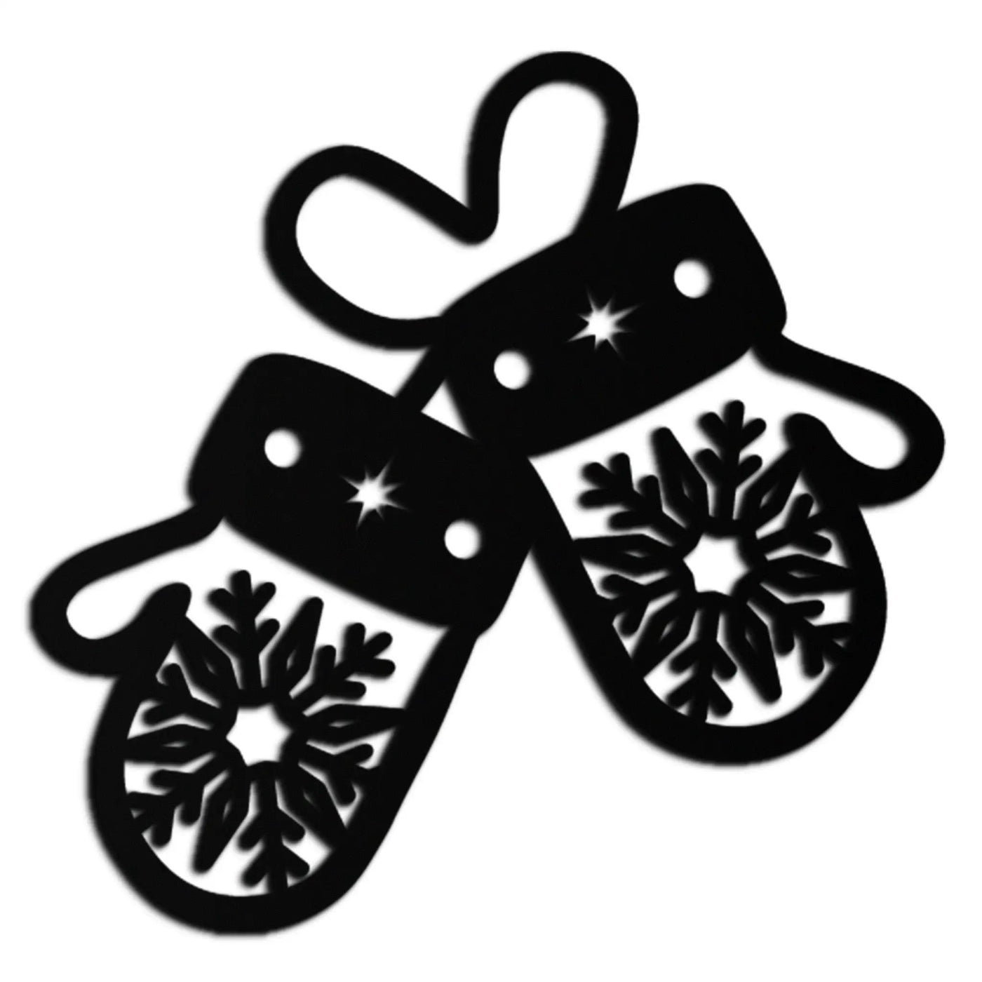 Winter Mittens Metal Wall Art - Cozy Snowflake Gloves Decor- KAF299 by Enova Art