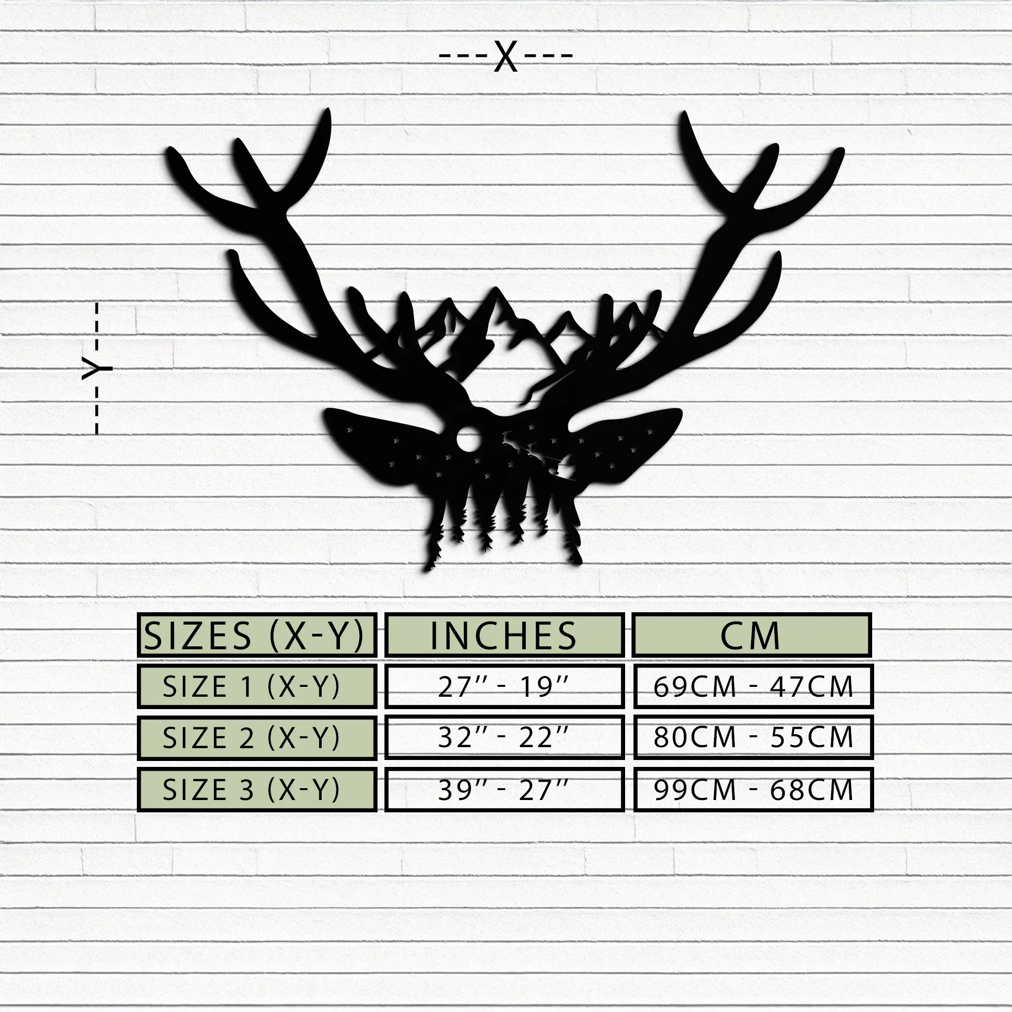 Majestic Deer Skull Metal Wall Art - Nature-Inspired Antler Decor- KAF300 by Enova Art