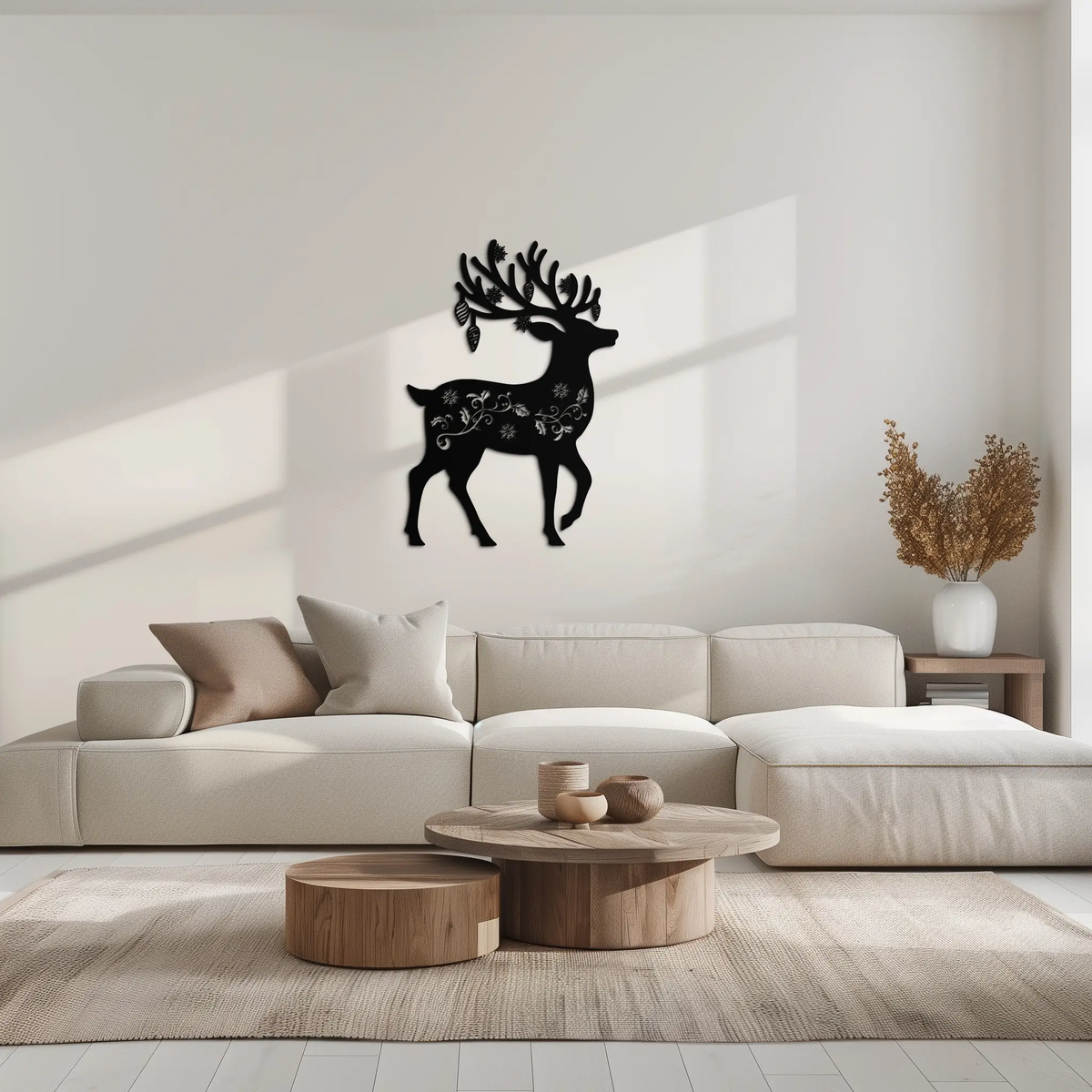 Christmas Reindeer Metal Wall Art - Decorative Holiday Steel Deer Design- KAF308 by Enova Art