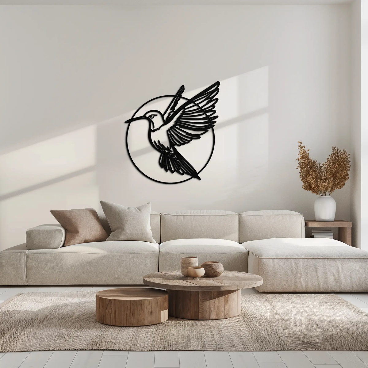 Hummingbird Metal Wall Art – Elegant Bird Silhouette Steel Decor for Nature Inspired Spaces- KAF330 by Enova Art