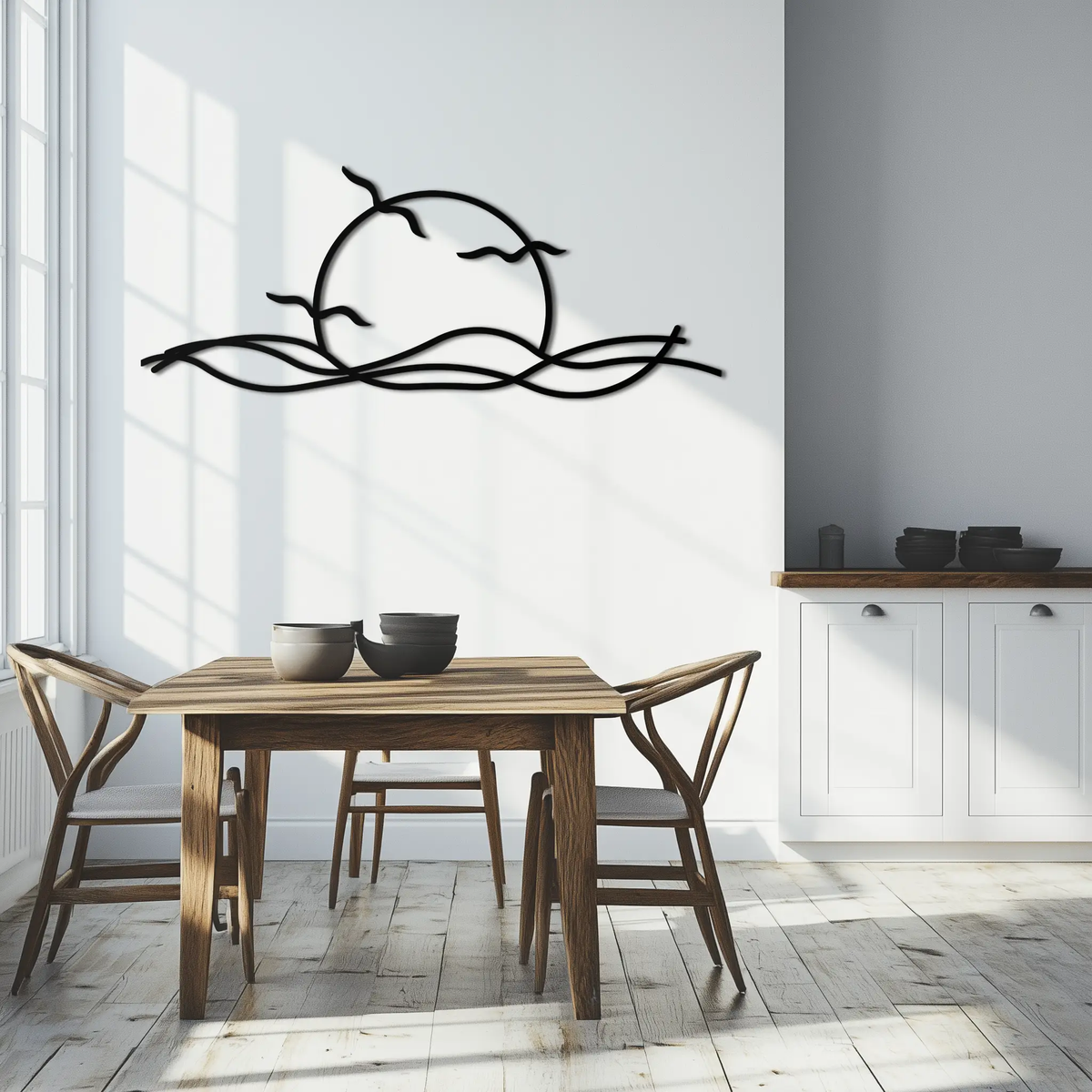 Sunset Metal Wall Art – Sunset Silhouette Steel Decor for Nature-Inspired Interiors- KAF331 by Enova Art