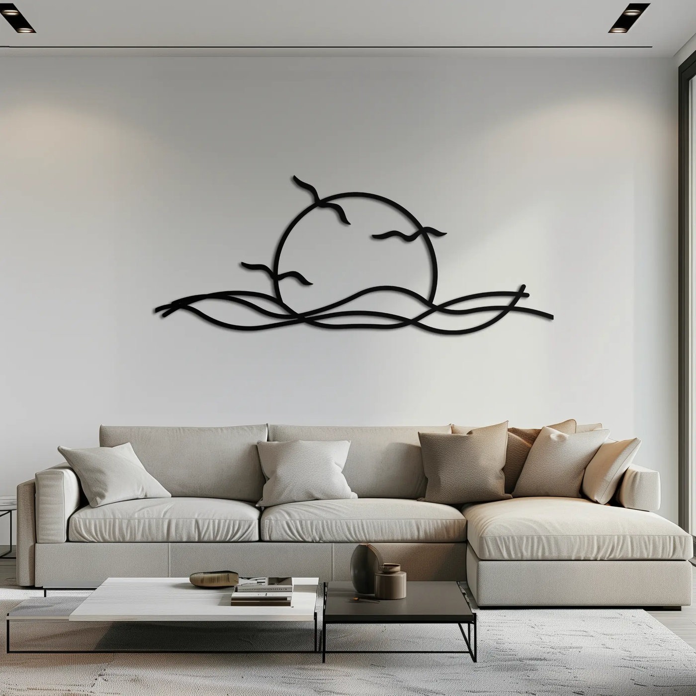 Sunset Metal Wall Art – Sunset Silhouette Steel Decor for Nature-Inspired Interiors- KAF331 by Enova Art