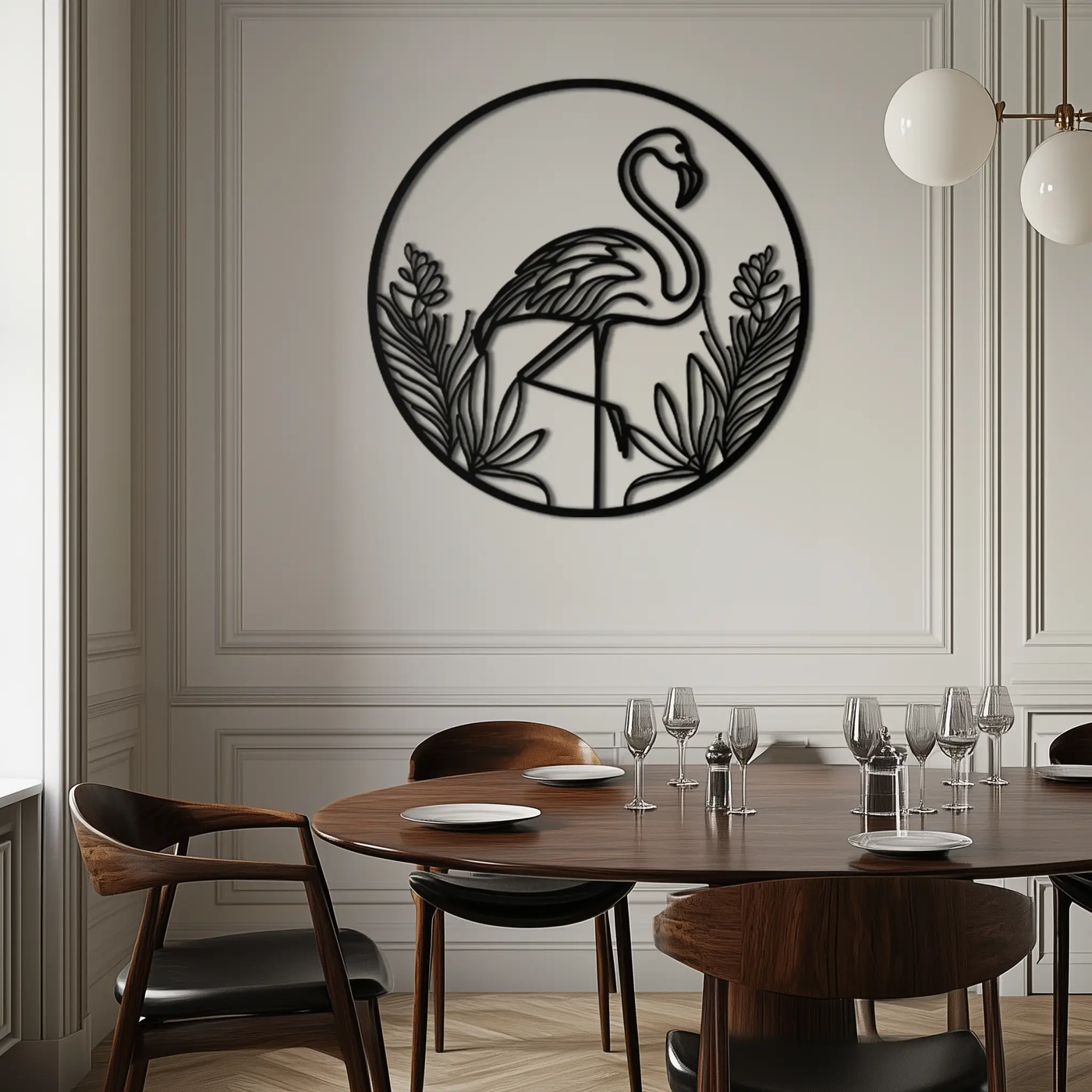 Flamingo Metal Wall Art – Elegant Flamingo Silhouette Steel Decor for Tropical and Modern Spaces- KAF333 by Enova Art