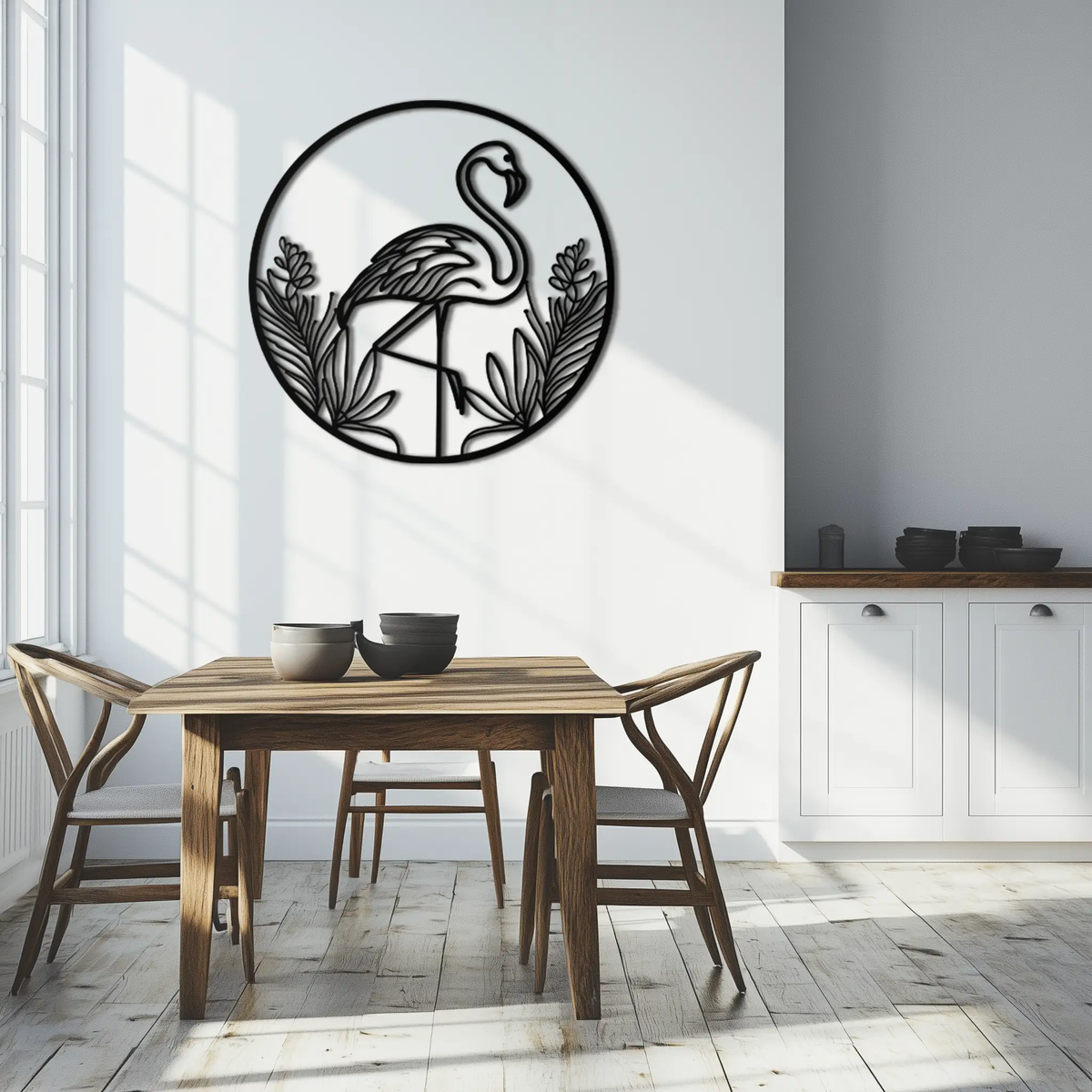 Flamingo Metal Wall Art – Elegant Flamingo Silhouette Steel Decor for Tropical and Modern Spaces- KAF333 by Enova Art