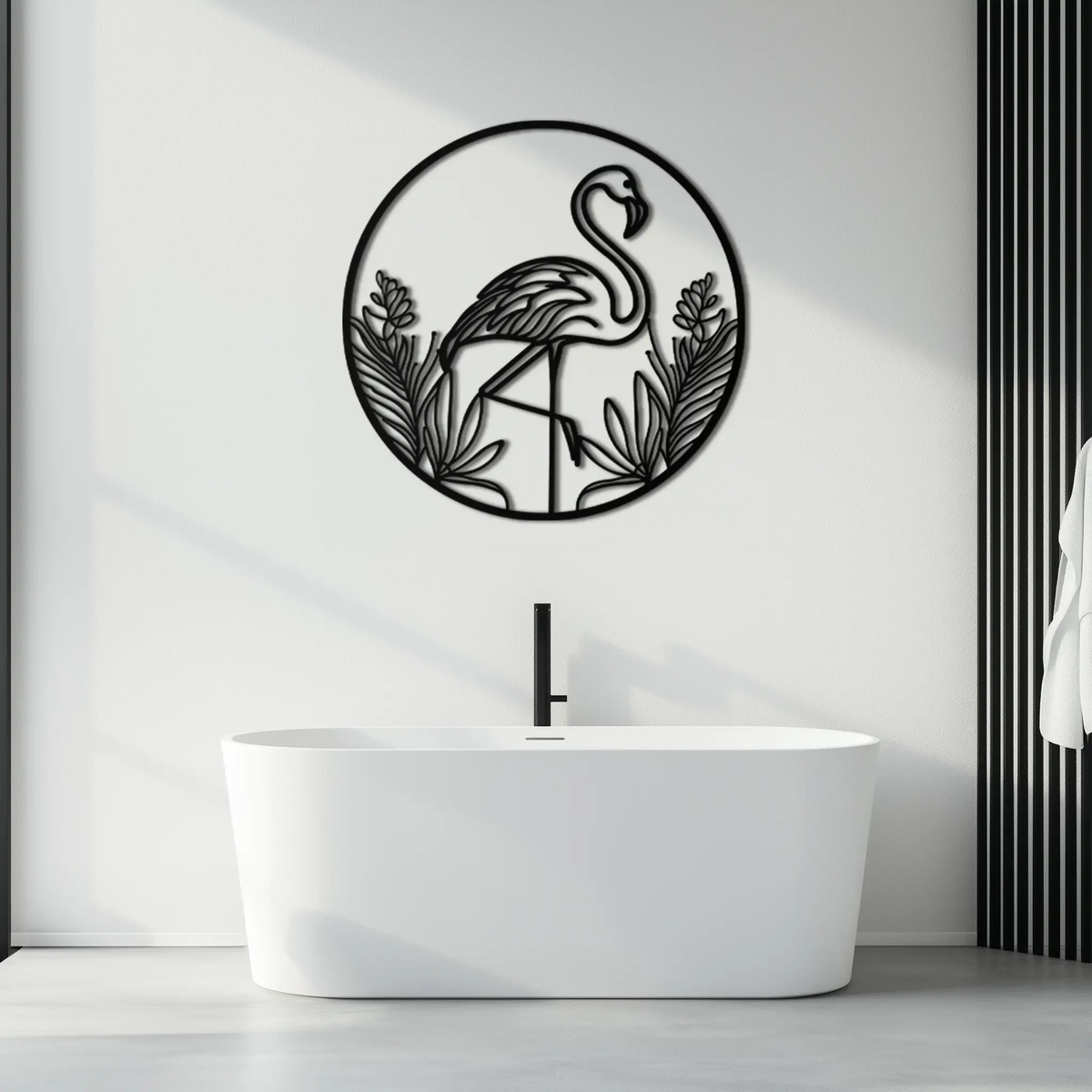 Flamingo Metal Wall Art – Elegant Flamingo Silhouette Steel Decor for Tropical and Modern Spaces- KAF333 by Enova Art