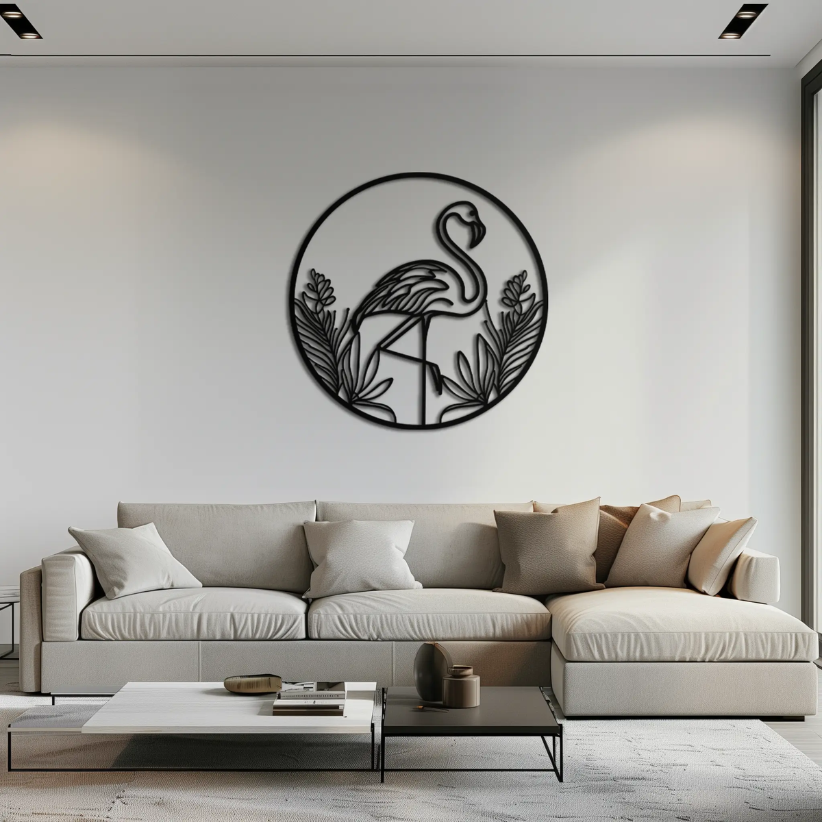 Flamingo Metal Wall Art – Elegant Flamingo Silhouette Steel Decor for Tropical and Modern Spaces- KAF333 by Enova Art