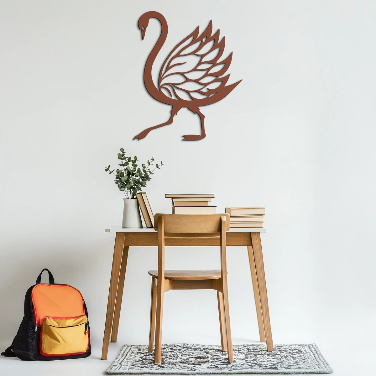 Swan Metal Wall Art – Graceful Swan Silhouette Steel Decor for Elegant and Nature-Inspired Spaces- KAF335 by Enova Art