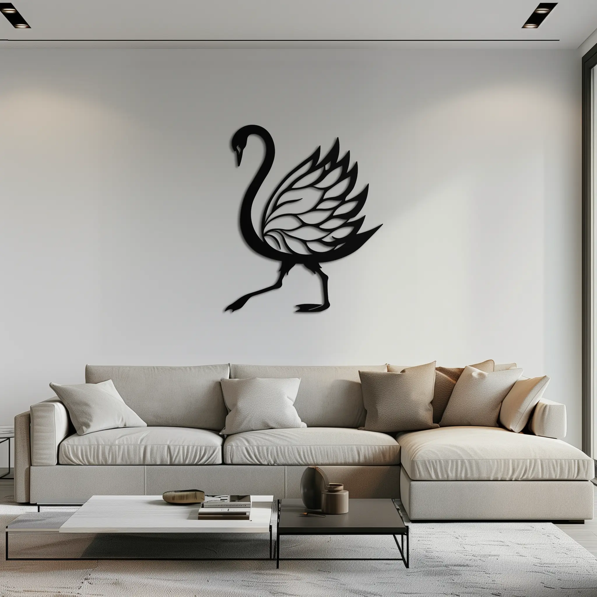 Swan Metal Wall Art – Graceful Swan Silhouette Steel Decor for Elegant and Nature-Inspired Spaces- KAF335 by Enova Art