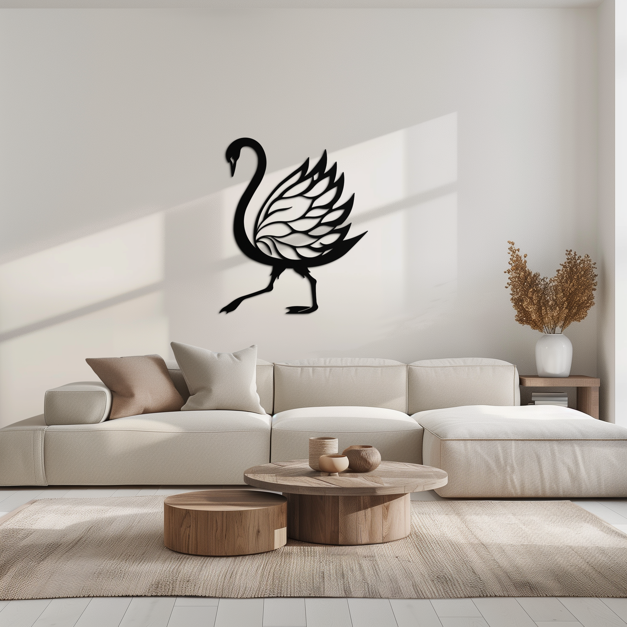 Swan Metal Wall Art – Graceful Swan Silhouette Steel Decor for Elegant and Nature-Inspired Spaces- KAF335 by Enova Art