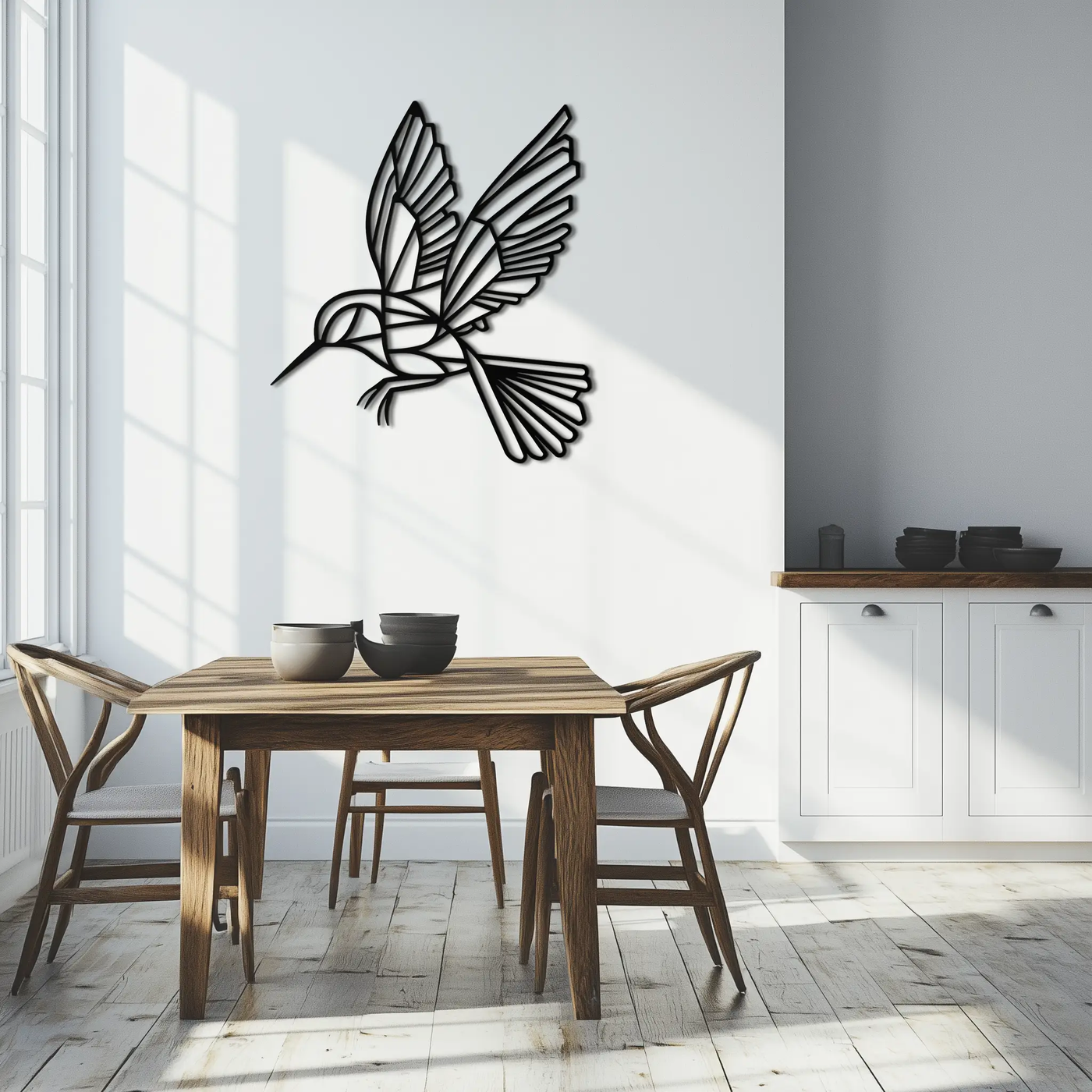 Hummingbird Metal Wall Art – Delicate Bird Silhouette Steel Decor for Nature-Inspired Interiors- KAF339 by Enova Art
