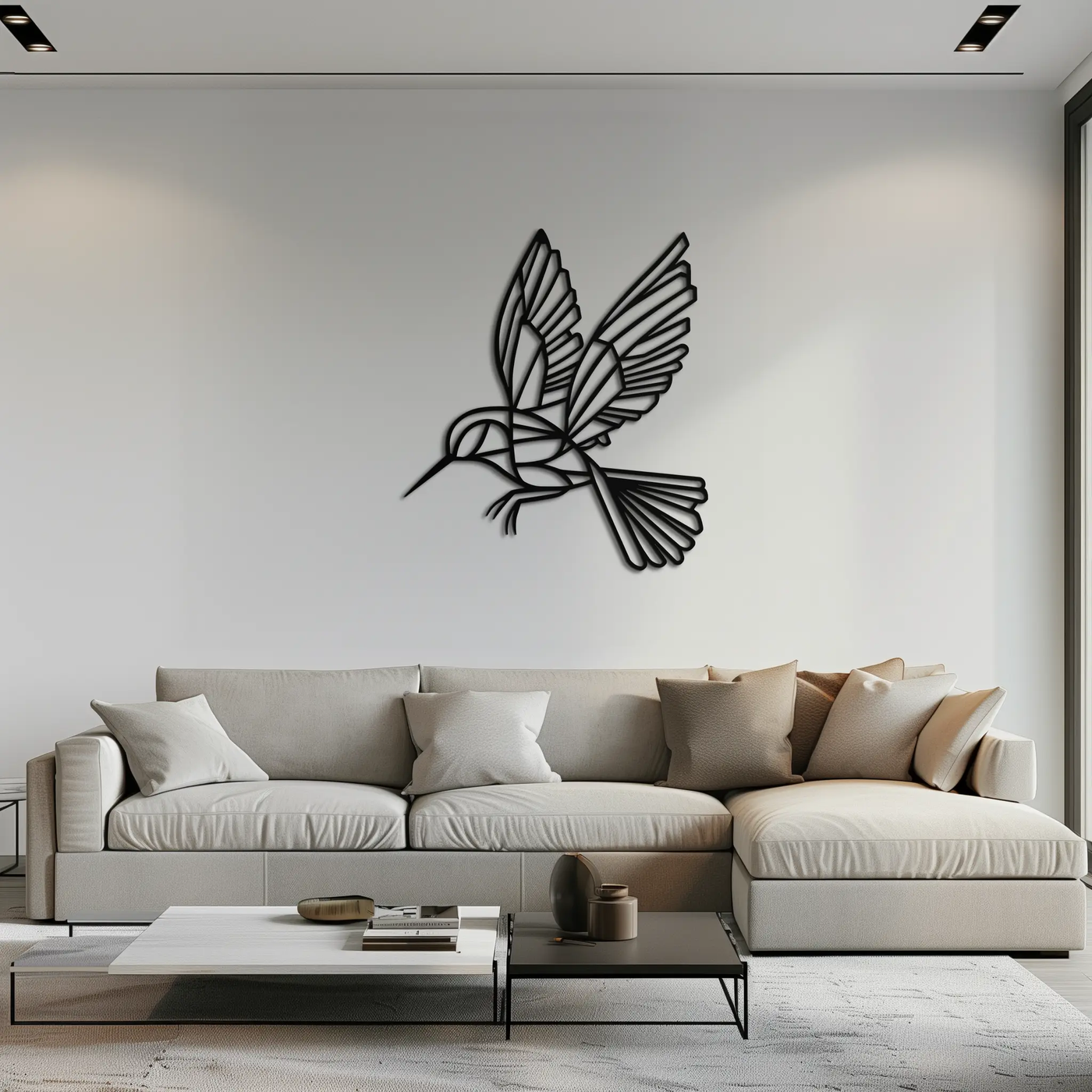 Hummingbird Metal Wall Art – Delicate Bird Silhouette Steel Decor for Nature-Inspired Interiors- KAF339 by Enova Art