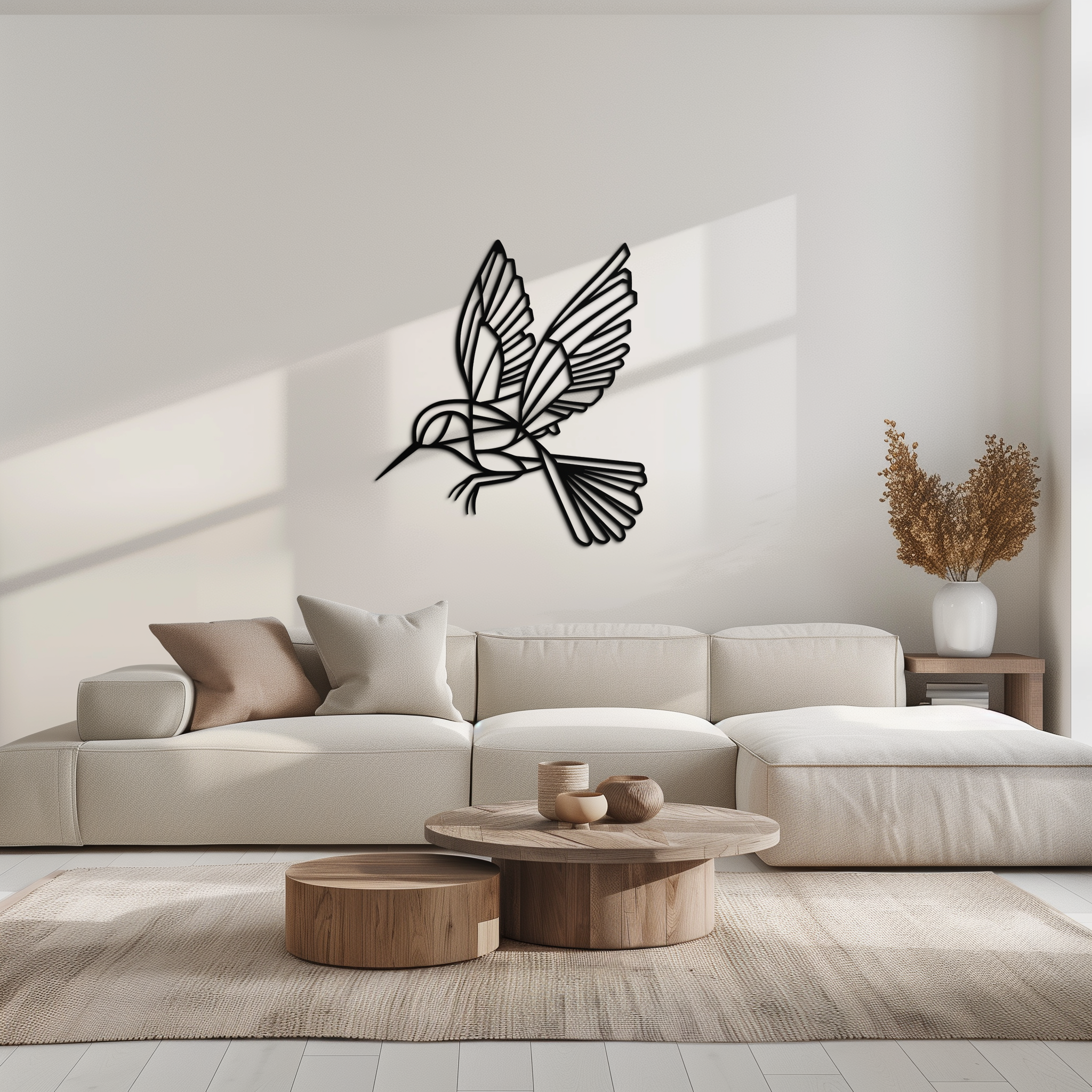 Hummingbird Metal Wall Art – Delicate Bird Silhouette Steel Decor for Nature-Inspired Interiors- KAF339 by Enova Art