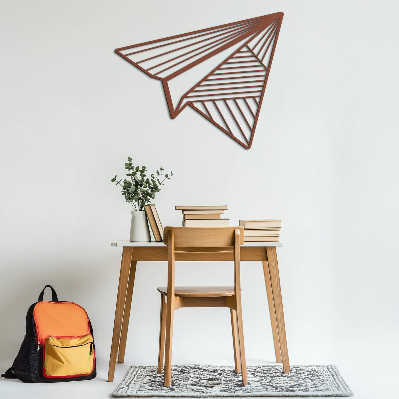 Paper Airplane Metal Wall Art – Minimalist Flight Silhouette Steel Decor for Modern and Whimsical Spaces- KAF340 by Enova Art