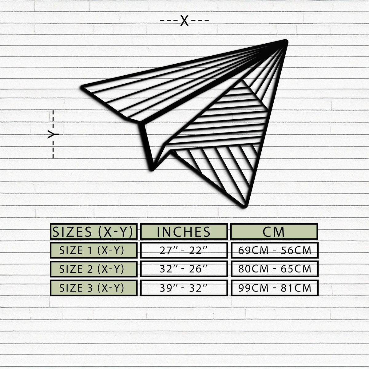 Paper Airplane Metal Wall Art – Minimalist Flight Silhouette Steel Decor for Modern and Whimsical Spaces- KAF340 by Enova Art